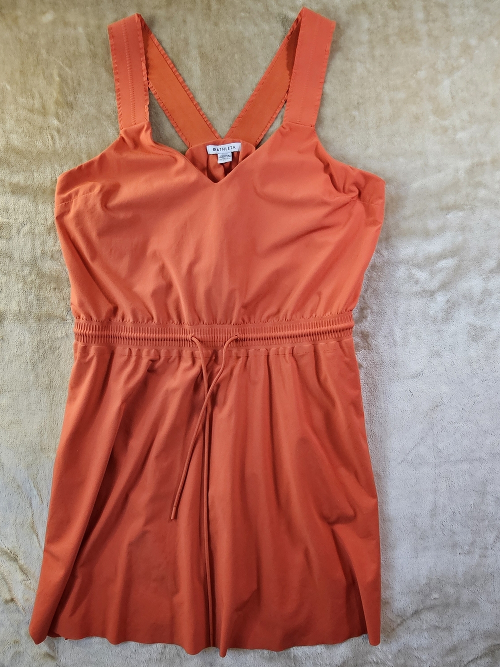 Athleta Orange Criss Cross Active Romper workouts, travel, or casual everyday